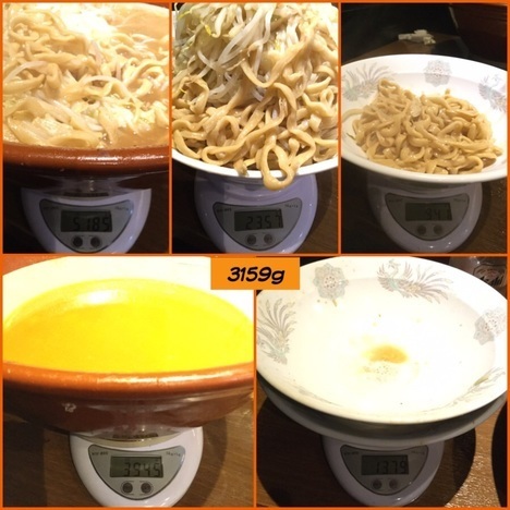 火の豚第2回すり鉢オフ会麺マシフュージョン計量