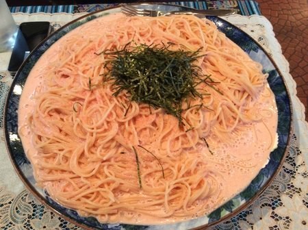 上田キミック明太子パスタメガ盛り