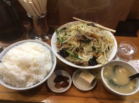 二代目蝦夷トリプル肉野菜炒め定食全容