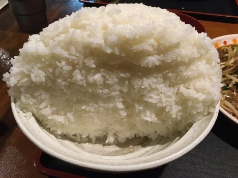 上州屋ぷちオフW肉野菜炒め定食ごはんメガ断面