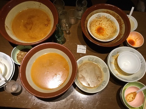 火の豚第2回すり鉢オフ会麺マシ全員完食