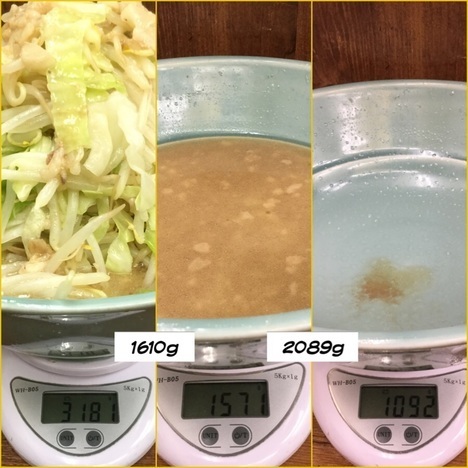 ラーメン二郎池袋店大ラーメン計量